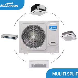 Midea multi split air conditioner system for efficient cooling and heating in multiple rooms, ideal for homes and businesses.